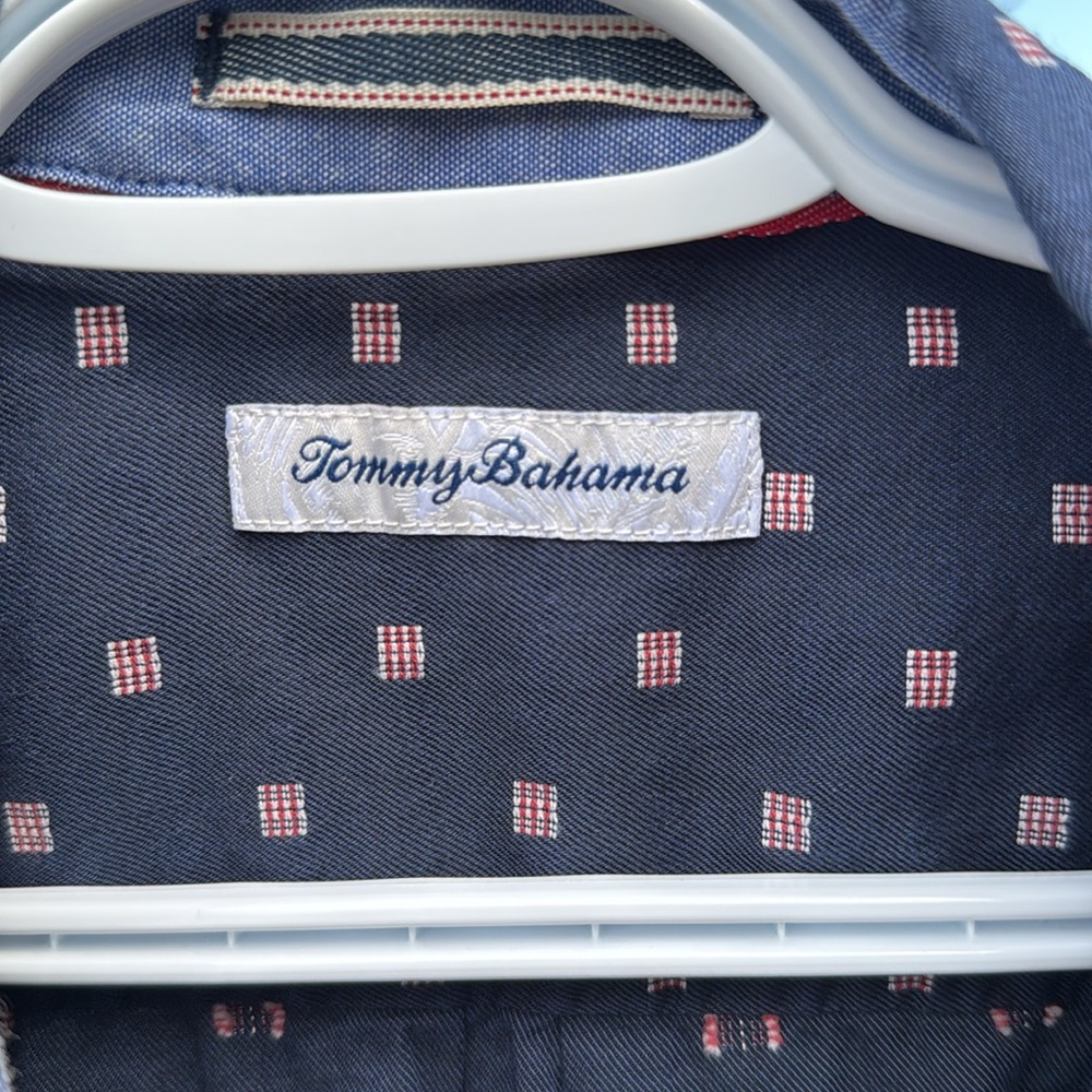 Tommy Bahama cotton Blue patriotic Button up short sleeve shirt large nwot - Picture 3 of 7